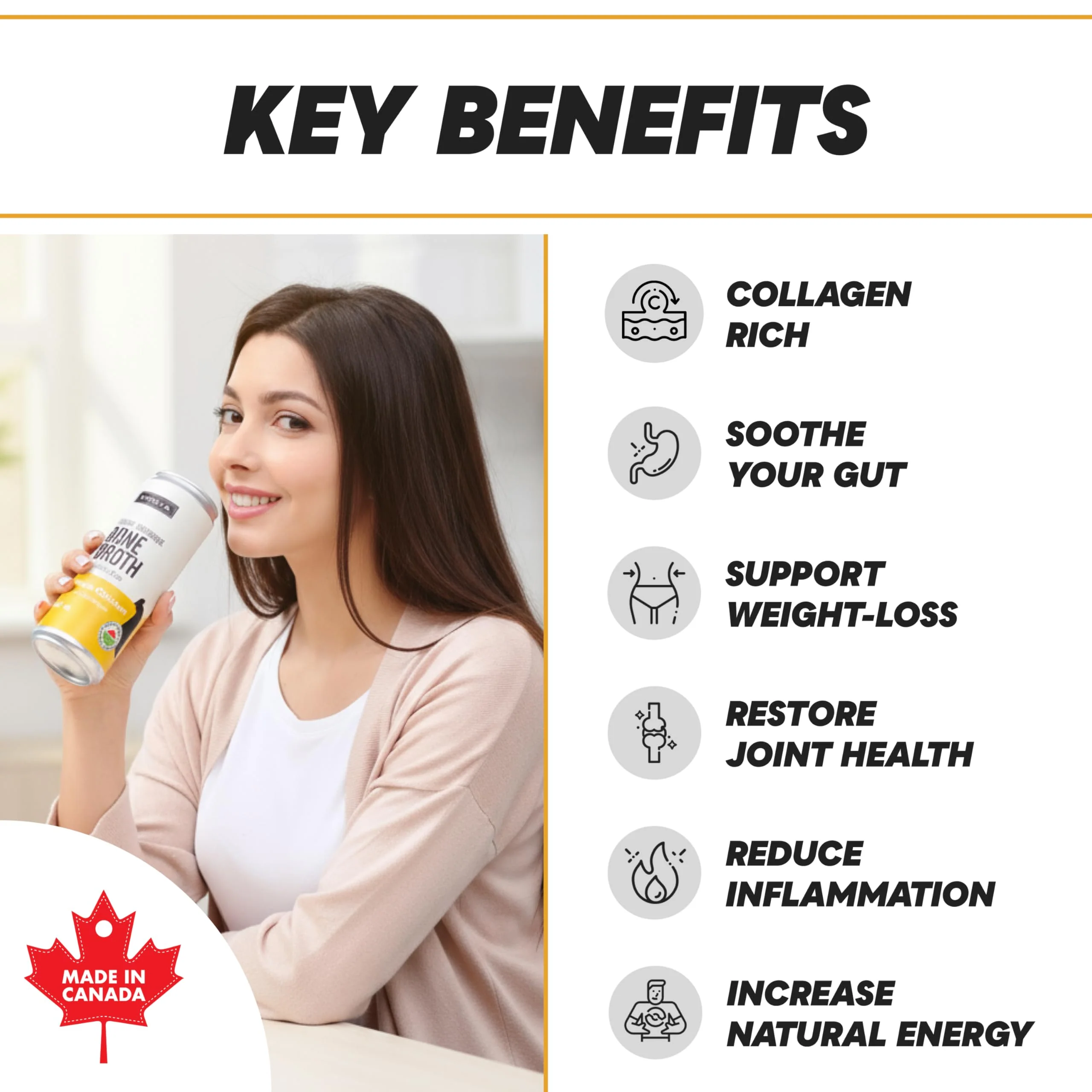 BROYA – Bone Broth – Classic Chicken – 6 × 237mL – Organic Ingredients - Canadian Distribution - Ships Free Within Canada on Orders Above CAD $199 - Image 6
