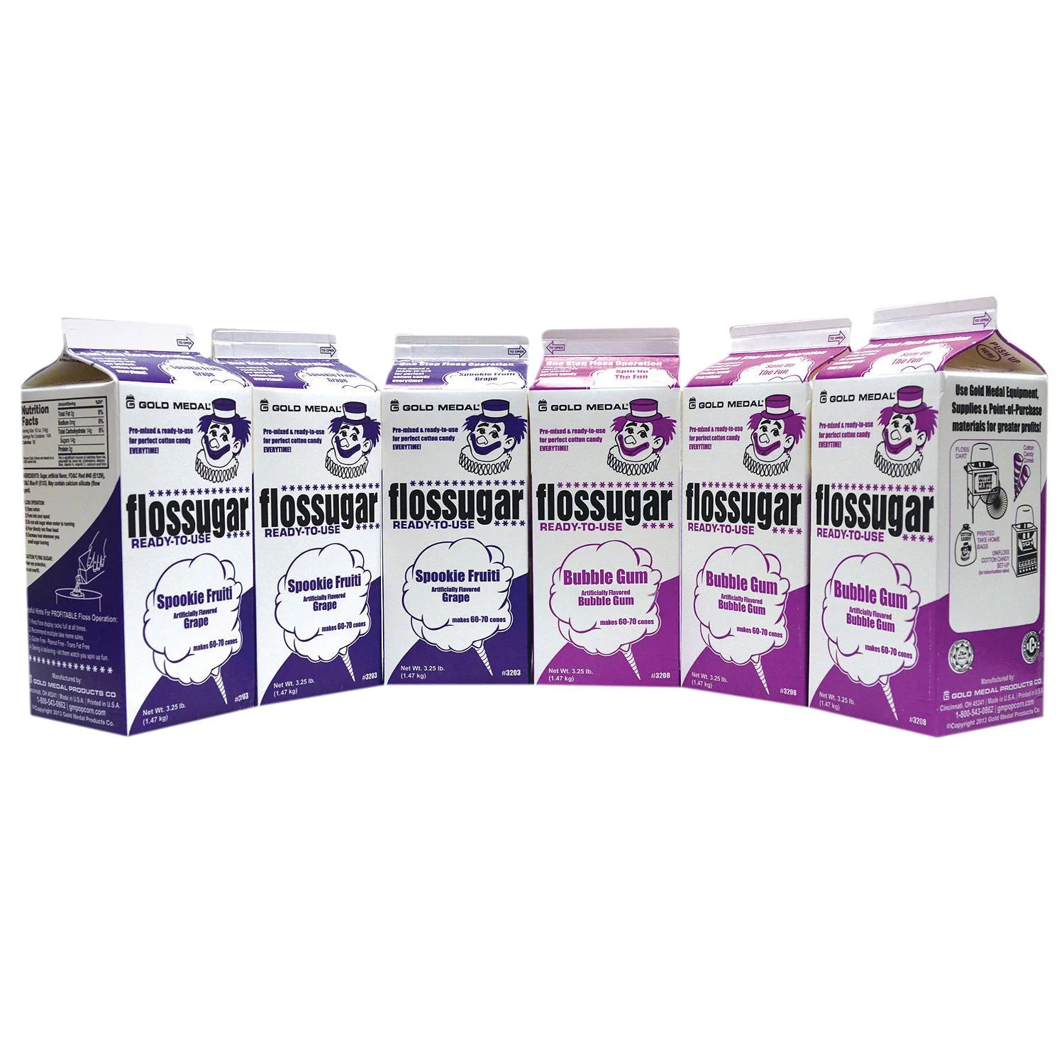 Bubble Gum/Grape Cotton Candy Flossugar Combo Pack  | Cotton Candy Supplies Canada | 6 x 3.25lbs per case | Ships Free Within Canada on Orders Above CAD $199 - Image 2