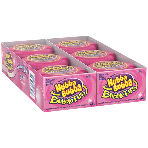 Bubble Tape Original - 4 Cases x 12 Rolls x 56 g - Hubba Bubba - Canadian Distribution - Ships Free Within Canada on Orders Above CAD $199