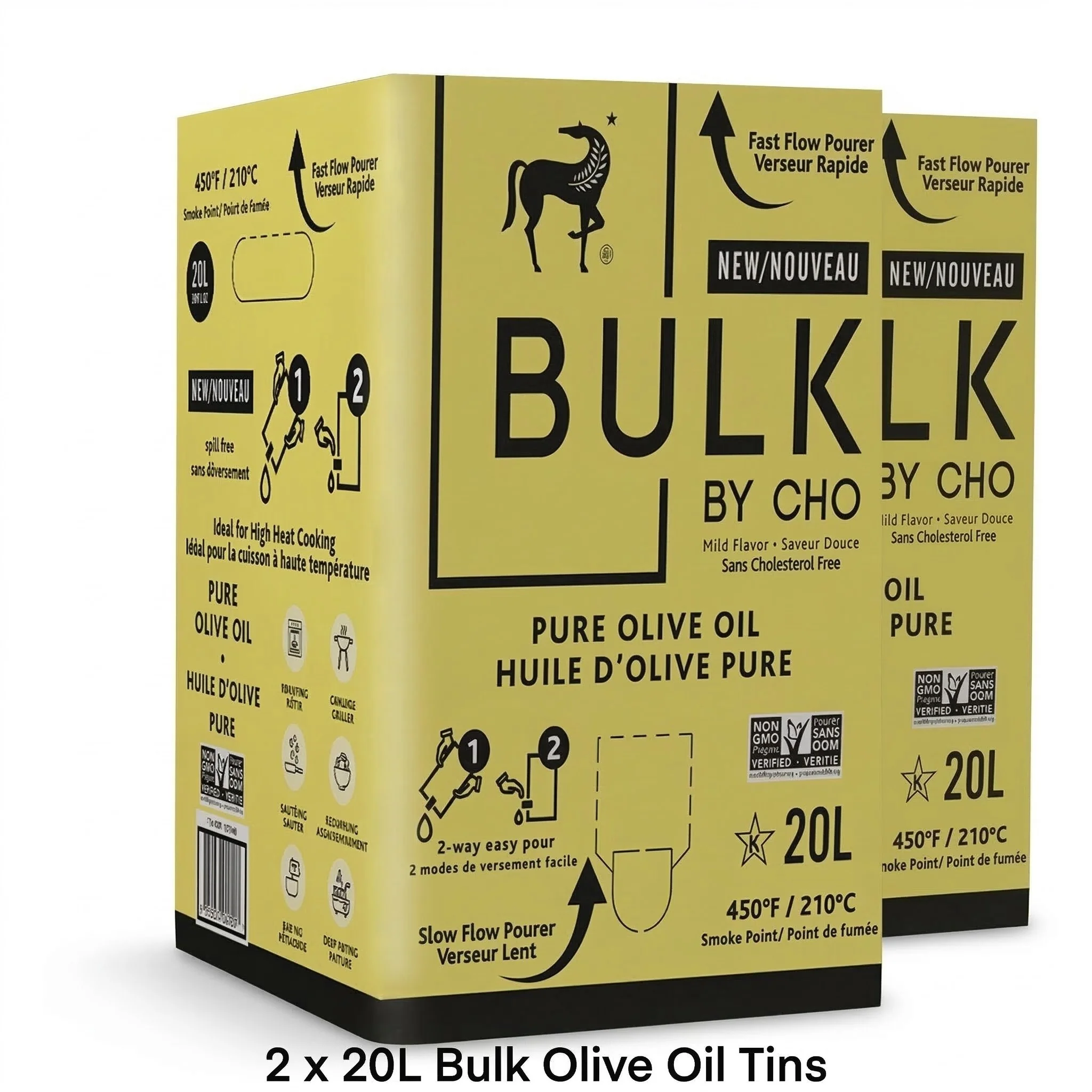 Bulk by CHO Bag-in-Box Tunisian Olive Oil - 2 x 20 L - Grocery and Food Items - Canadian Distribution - Ships Free Within Canada on Orders Above CAD $199