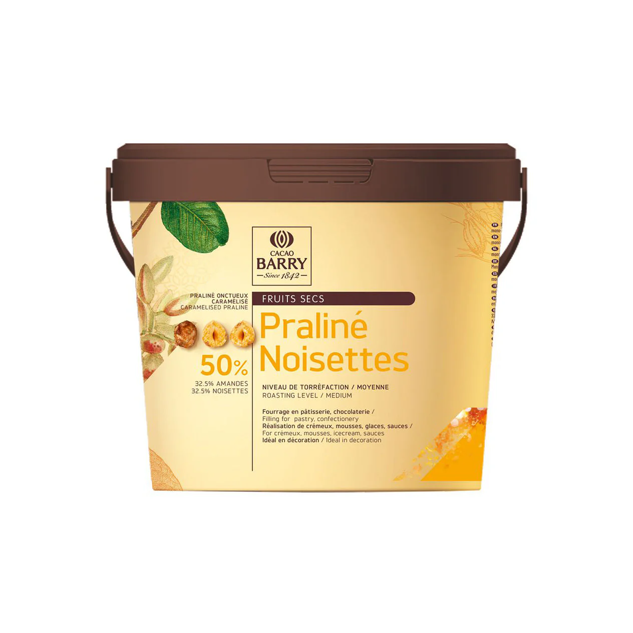 CACAO BARRY Hazelnut Praliné 50% - 5kg - Canadian Distribution - Ships Free Within Canada on Orders Above CAD $199