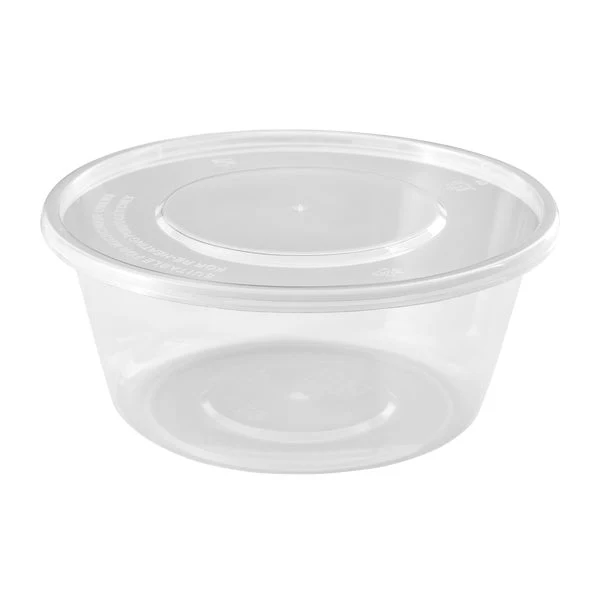 Café Express 25-oz Round Containers with Lids - Pack of 300 - Disposables, Restaurant Packaging and Take-Out Supplies - Canadian Distribution - Ships Free Within Canada on Orders Above CAD $199