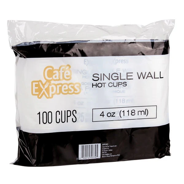 Café Express 4-oz Single Wall White Hot Cups - 5 packs of 100 - Disposables, Restaurant Packaging and Take-Out Supplies - Canadian Distribution - Ships Free Within Canada on Orders Above CAD $199 - Image 3