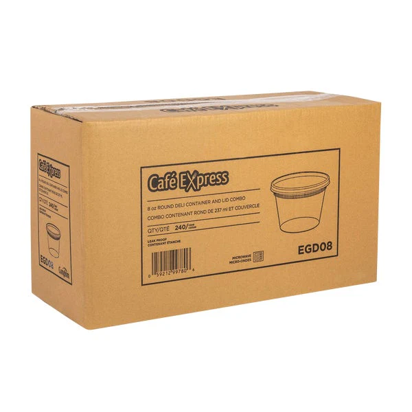 Café Express Deli Containers with Lids 237 mL (8 oz) - Pack of 240 - Disposables, Restaurant Packaging and Take-Out Supplies - Canadian Distribution - Ships Free Within Canada on Orders Above CAD $199 - Image 3
