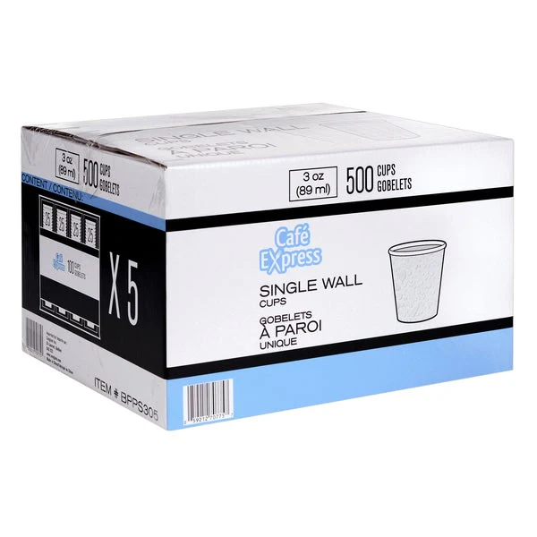 Café Express Single Wall 3-oz Water Cups - 5 packs of 100 - Disposables, Restaurant Packaging and Take-Out Supplies - Canadian Distribution - Ships Free Within Canada on Orders Above CAD $199 - Image 3
