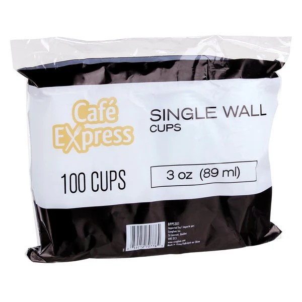 Café Express Single Wall 3-oz Water Cups - 5 packs of 100 - Disposables, Restaurant Packaging and Take-Out Supplies - Canadian Distribution - Ships Free Within Canada on Orders Above CAD $199 - Image 4