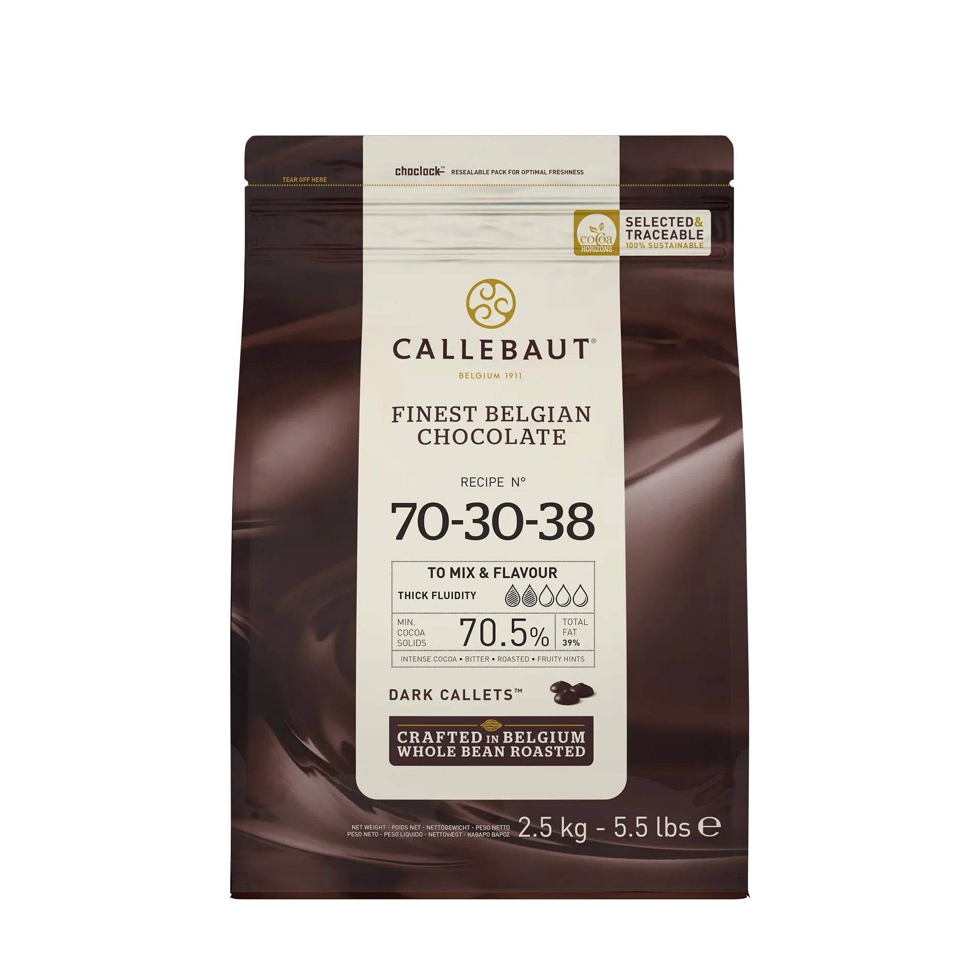 Callebaut Dark Belgian Chocolate Callets - 2 x 2.5 kg - Grocery and Food Items - Canadian Distribution - Ships Free Within Canada on Orders Above CAD $199