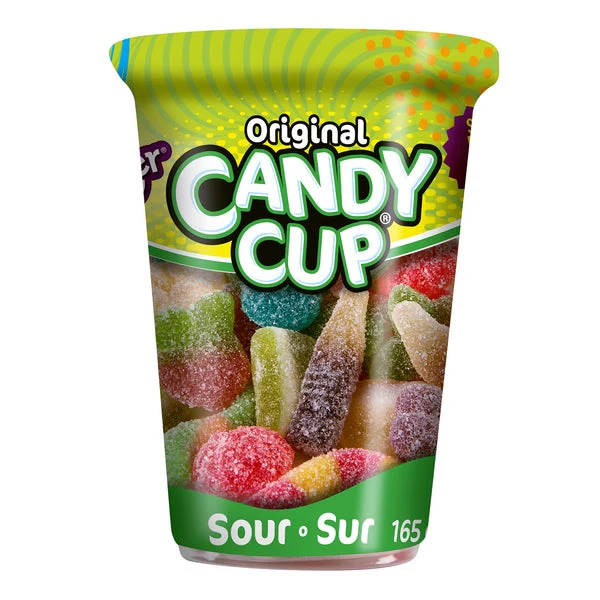 Candy Cup Sour Gummies - 4 Cases x 6 Cups x 165 g - Huer - Canadian Distribution - Ships Free Within Canada on Orders Above CAD $199