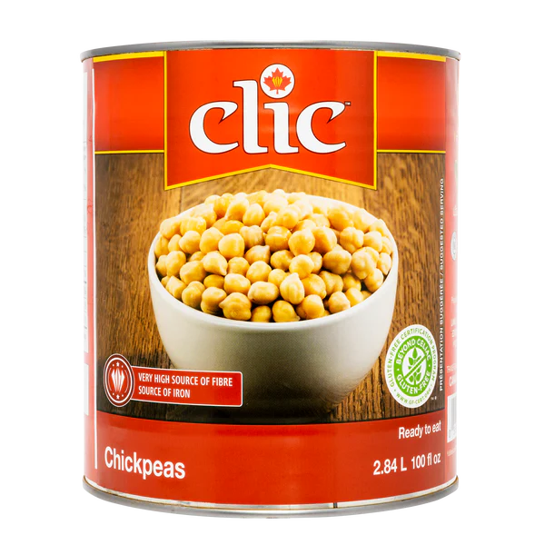 Canned Chickpeas - 4 Cases x 6 Cans x 2.84 L - Clic - Canadian Distribution - Ships Free Within Canada on Orders Above CAD $199