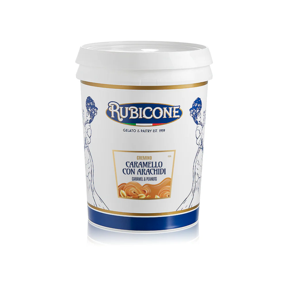 "PRE-ORDER" Caramel and Peanuts Spreadable Filling Cream - Cremino Caramel and Peanuts - 5 KG Bucket - Rubicone Canada - Ships Free Within Canada on Orders Above CAD $199 - Image 2
