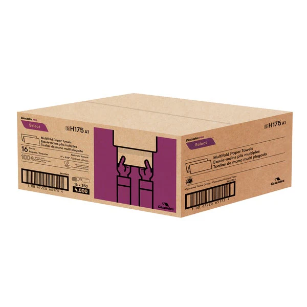 Cascade Pro Select Kraft Multifold Paper Towels218.9 m² (2,356 ft²) - Pack of 16 - Disposables, Restaurant Packaging and Take-Out Supplies - Canadian Distribution - Ships Free Within Canada on Orders Above CAD $199 - Image 2