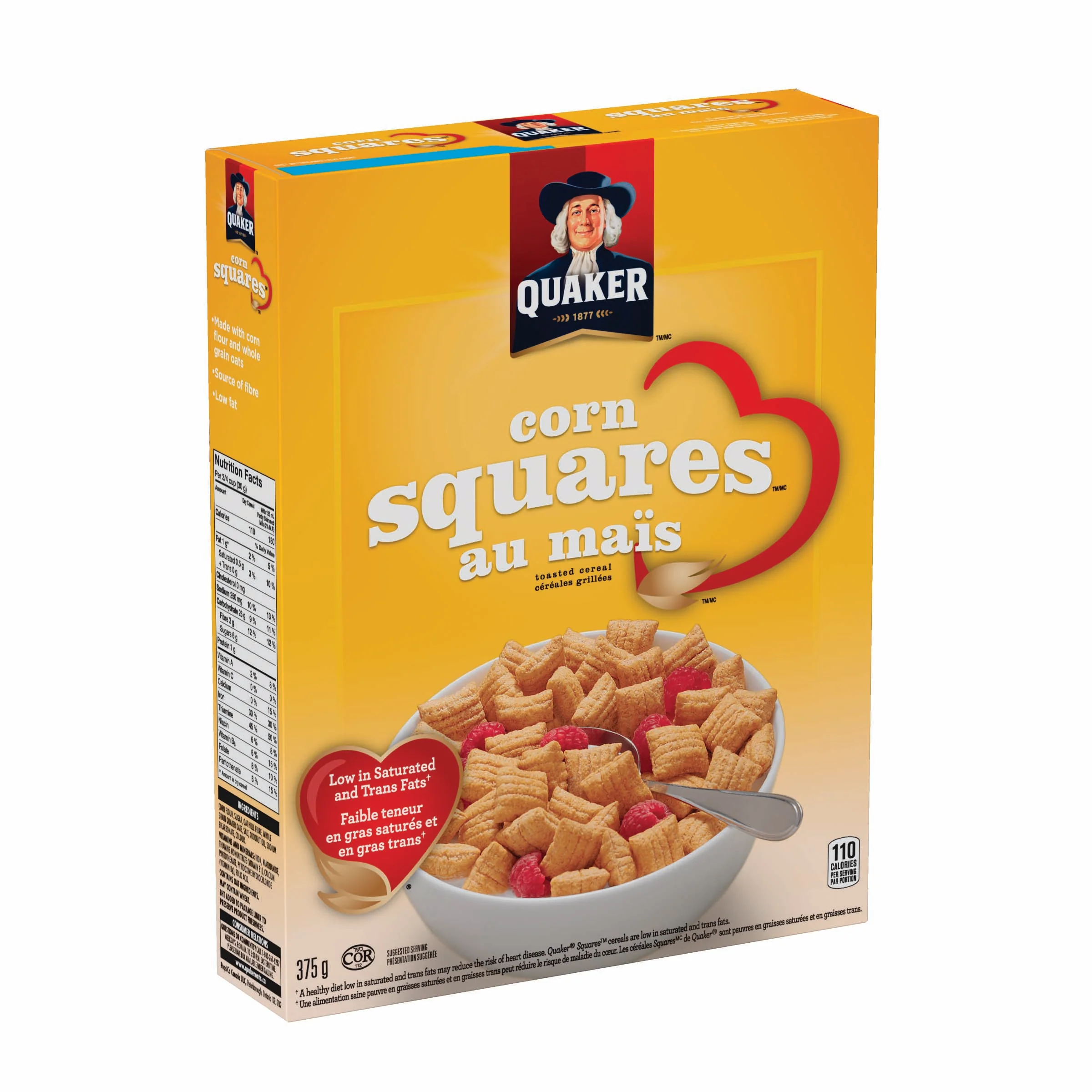 Cereal Corn Bran Square - 12 x 375 g - Quaker - Restaurant and Foodservice Ingredients - Canadian Distribution - Ships Free Within Canada on Orders Above CAD $199 - Image 2