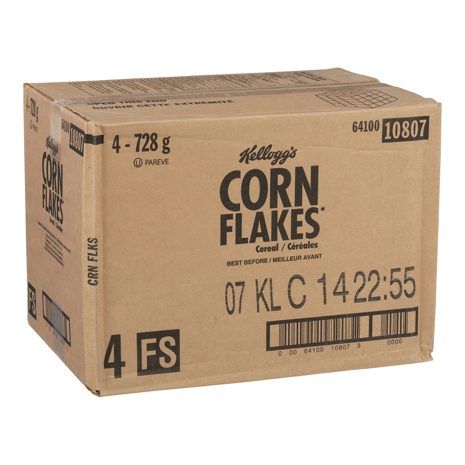 Cereal Corn Flakes Sleeve Pack - 4 x 728 g - Kellogg's - Restaurant and Foodservice Ingredients - Canadian Distribution - Ships Free Within Canada on Orders Above CAD $199 - Image 2