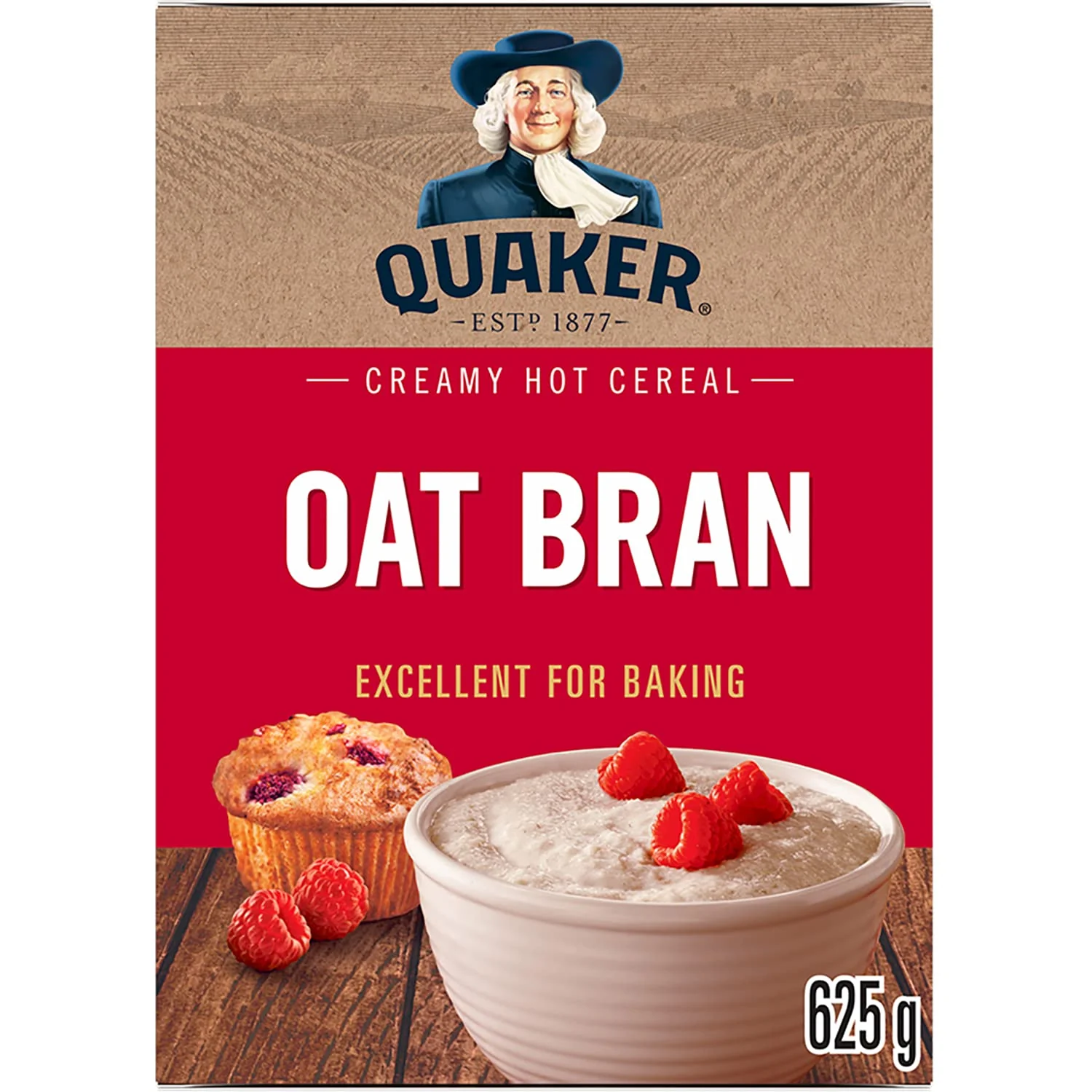 Cereal Oat Bran - 12 x 625 g - Quaker - Restaurant and Foodservice Ingredients - Canadian Distribution - Ships Free Within Canada on Orders Above CAD $199