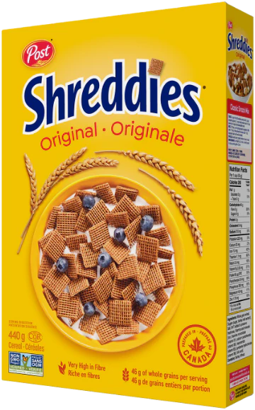 Cereal Original Shreddies - 12 x 635 g - Shreddies - Restaurant and Foodservice Ingredients - Canadian Distribution - Ships Free Within Canada on Orders Above CAD $199