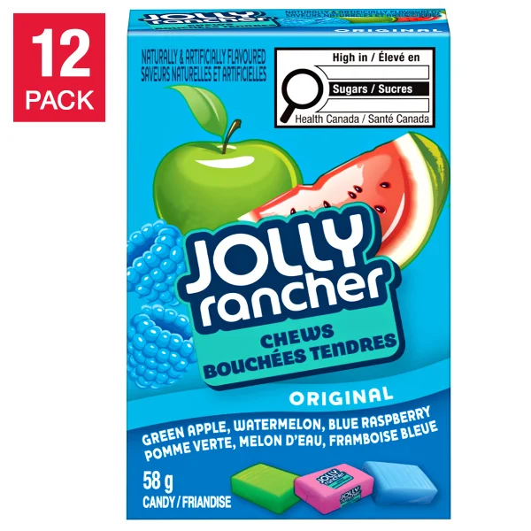 Chew - 4 Cases x 12 Chews x 58 g - Jolly Rancher - Canadian Distribution - Ships Free Within Canada on Orders Above CAD $199