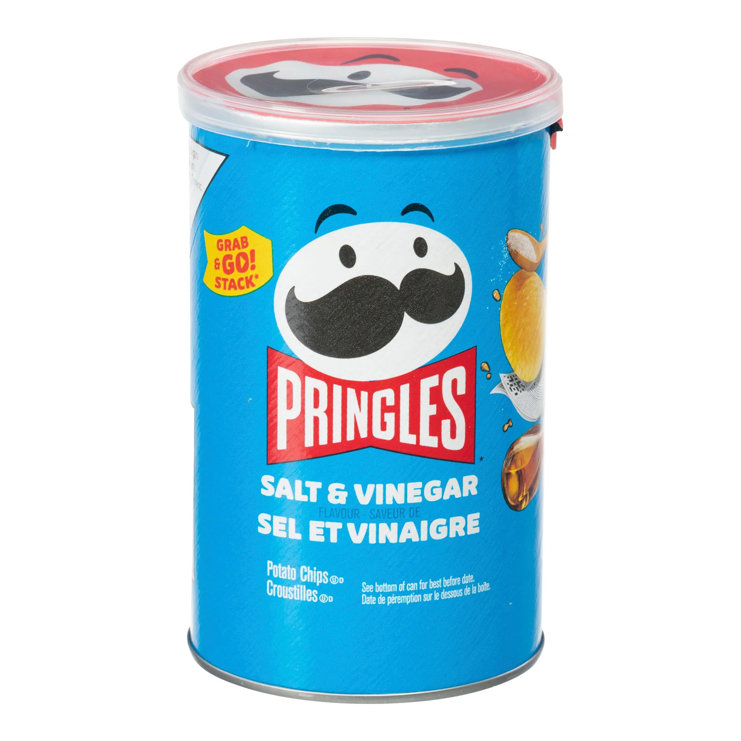 Chip Potato Salt & Vinegar Pringles - 12 x 68 g - Pringle - Restaurant and Foodservice Ingredients - Canadian Distribution - Ships Free Within Canada on Orders Above CAD $199