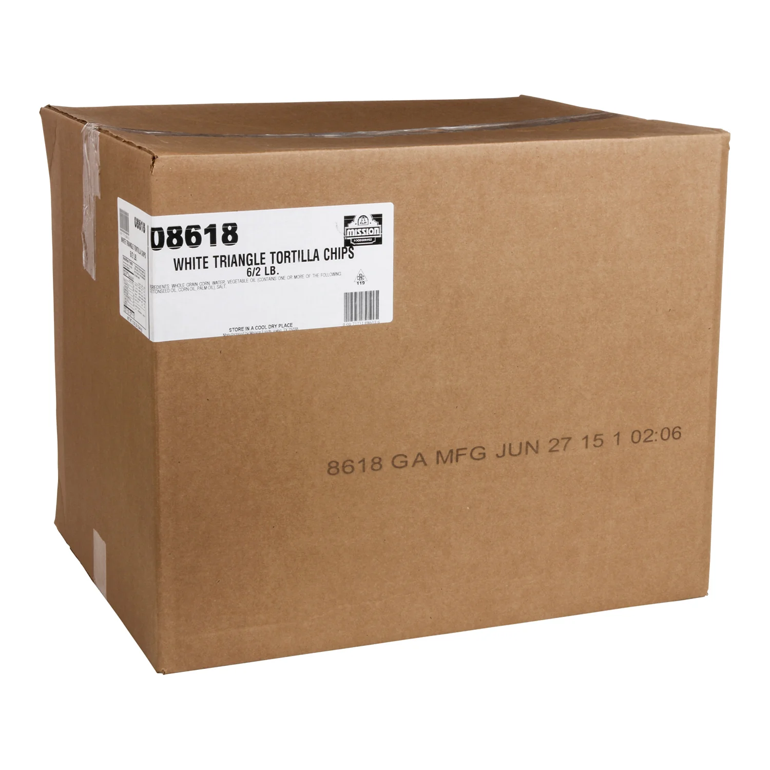 Chip Tortilla White Corn Triangle - 6 x 2 lbs - Mission Foods - Restaurant and Foodservice Ingredients - Canadian Distribution - Ships Free Within Canada on Orders Above CAD $199 - Image 2
