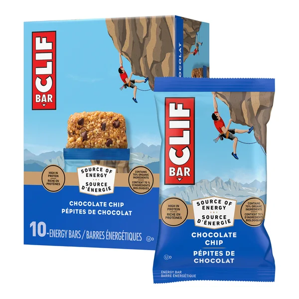 Chocolate Chip - 4 Cases x 10 Packs x 68 g - Clif - Canadian Distribution - Ships Free Within Canada on Orders Above CAD $199 - Image 3