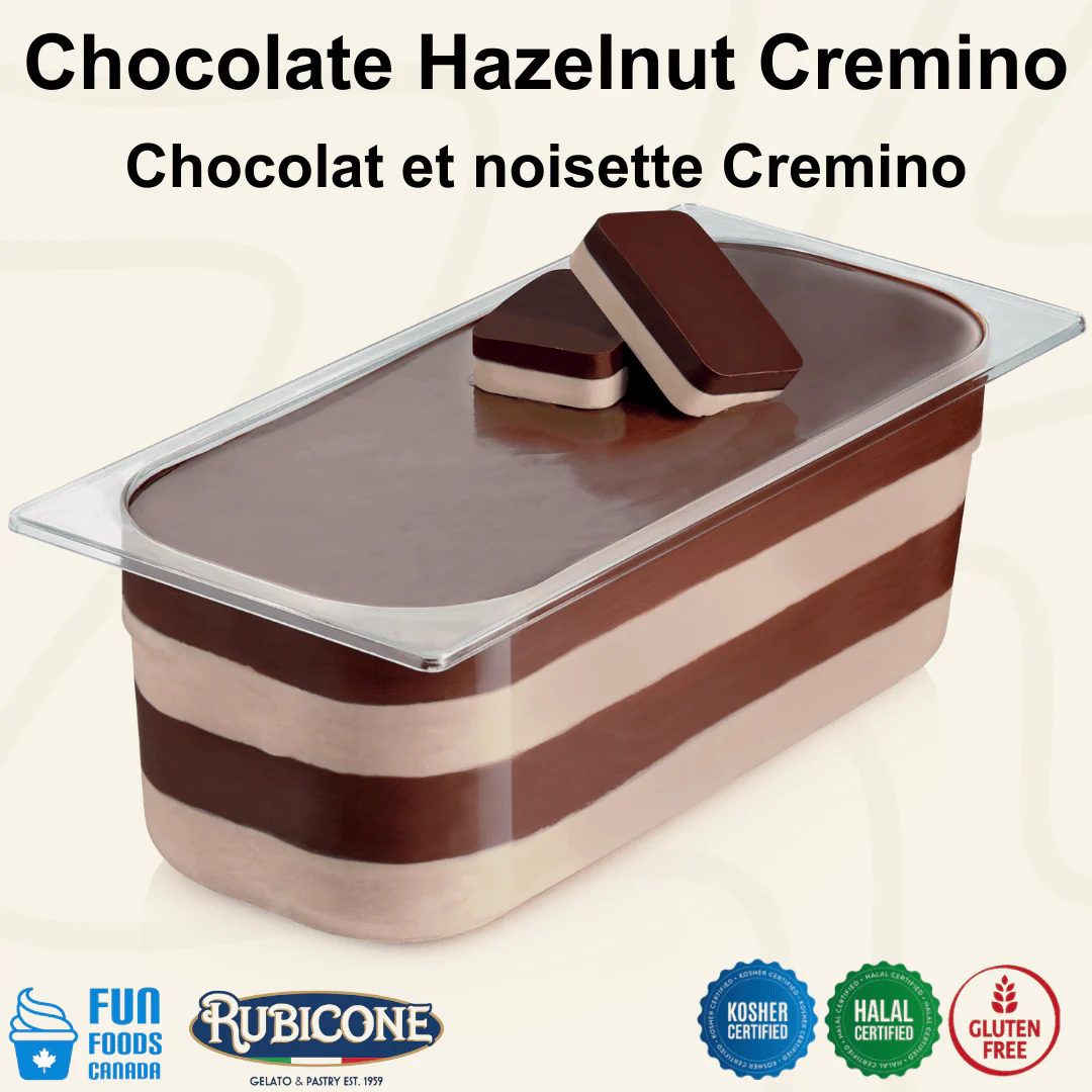 "PRE-ORDER" Chocolate Hazelnut Spreadable Filling Cream - Cremino Choco Nut - 5 KG Bucket - Rubicone Canada - Ships Free Within Canada on Orders Above CAD $199