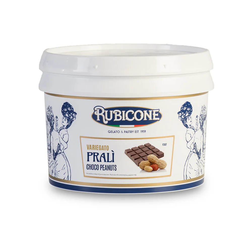 "PRE-ORDER" Chocolate Peanuts Sundae Dessert Topping - Case of 2 x 3 KG Buckets - Choco Peanuts Variegate - Rubicone Canada - Ships Free Within Canada on Orders Above CAD $199 - Image 2