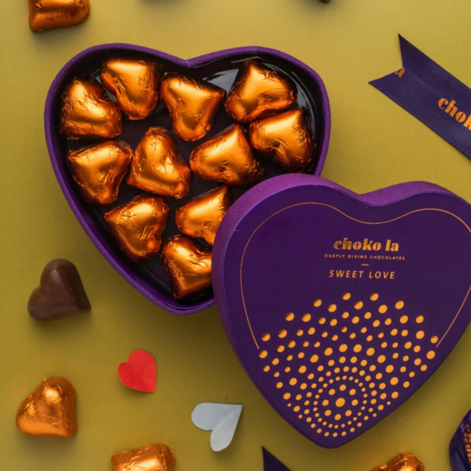 Choko La Sweet Love Heart-Shaped Chocolate Gift Box 100g | Handcrafted Couverture Chocolates | Premium Gift - Image 3
