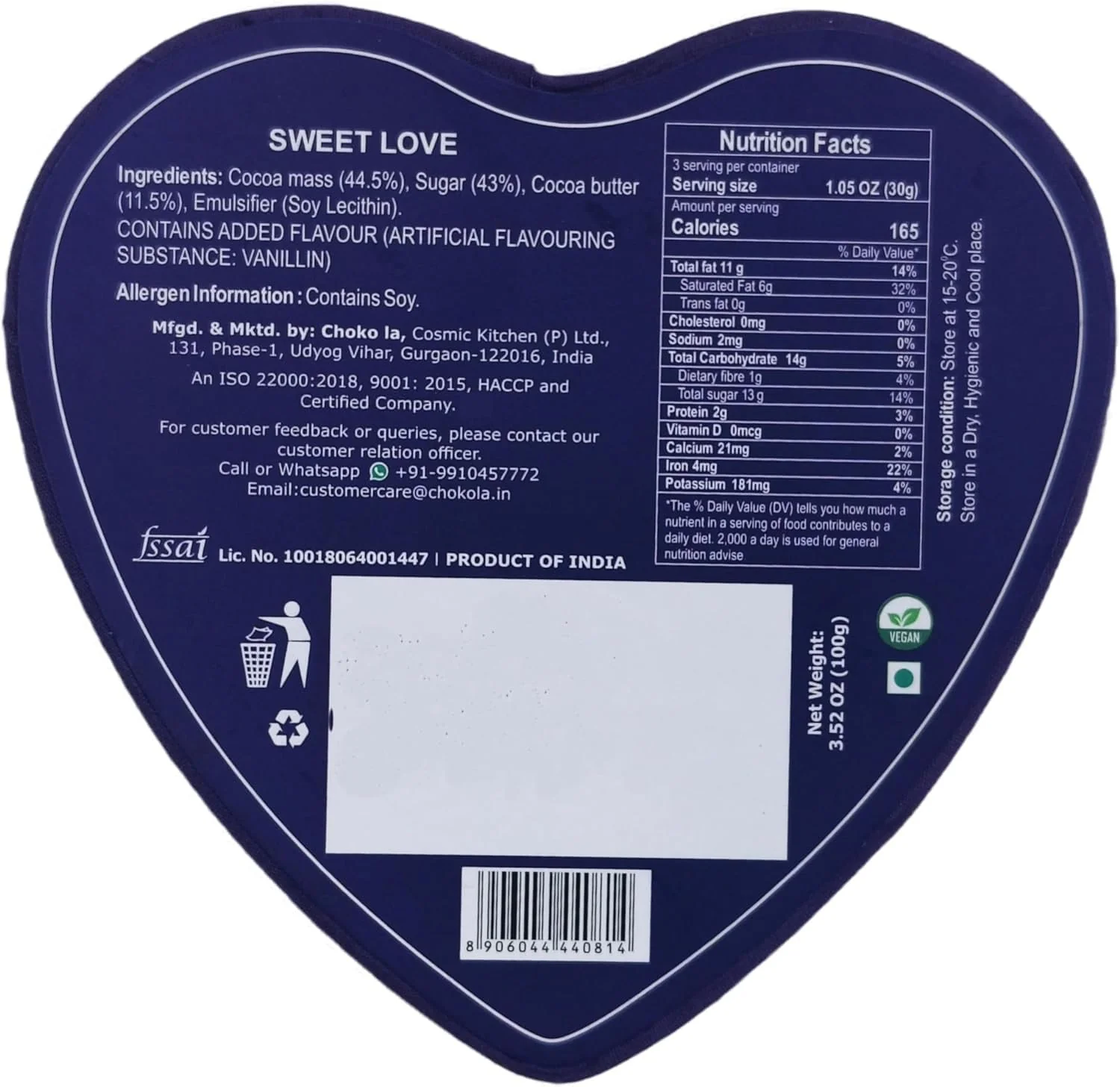 Choko La Sweet Love Heart-Shaped Chocolate Gift Box 100g | Handcrafted Couverture Chocolates | Premium Gift - Image 4