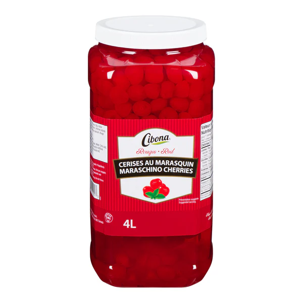 Cibona Maraschino Cherries - 4 x 4 L - Grocery and Food Items - Canadian Distribution - Ships Free Within Canada on Orders Above CAD $199