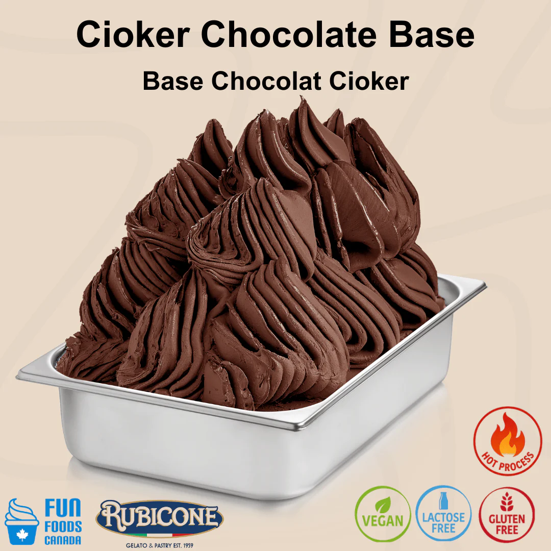 "PRE-ORDER" Cioker - Gelato Bases - Chocolate Bases - Hot Process - Case of 4 x 3 KG bags - Rubicone Canada - Ships Free Within Canada on Orders Above CAD $199