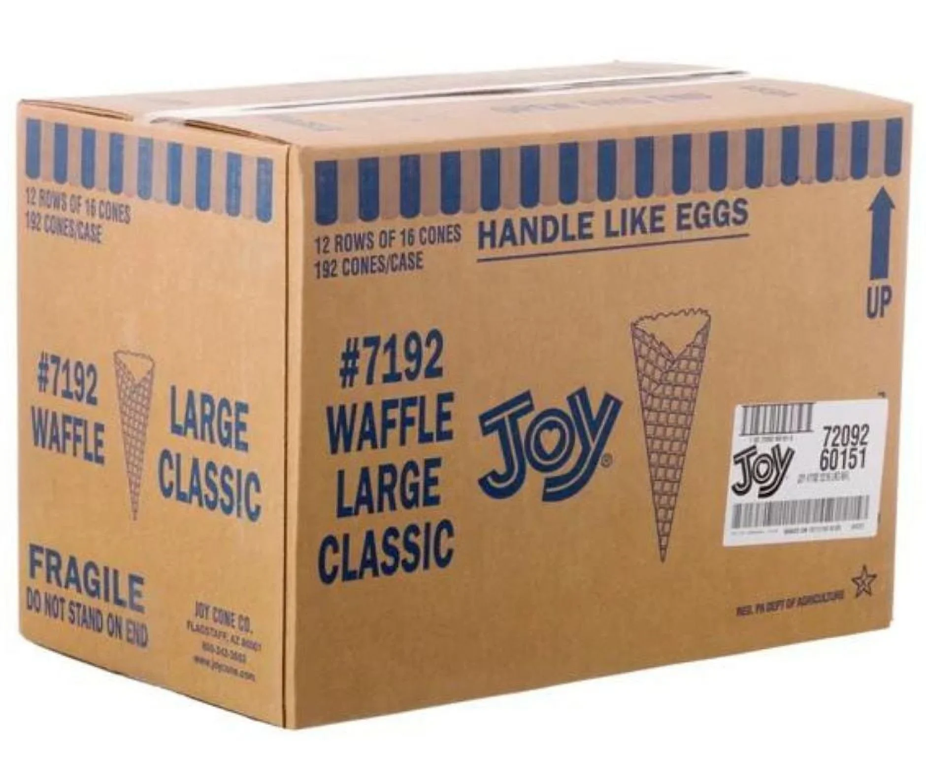 Classic Large Waffle Cone #7224 | Joy Cone Co. | 14/16 Pack | 224 Count Per Case | Cones Distributor Canada