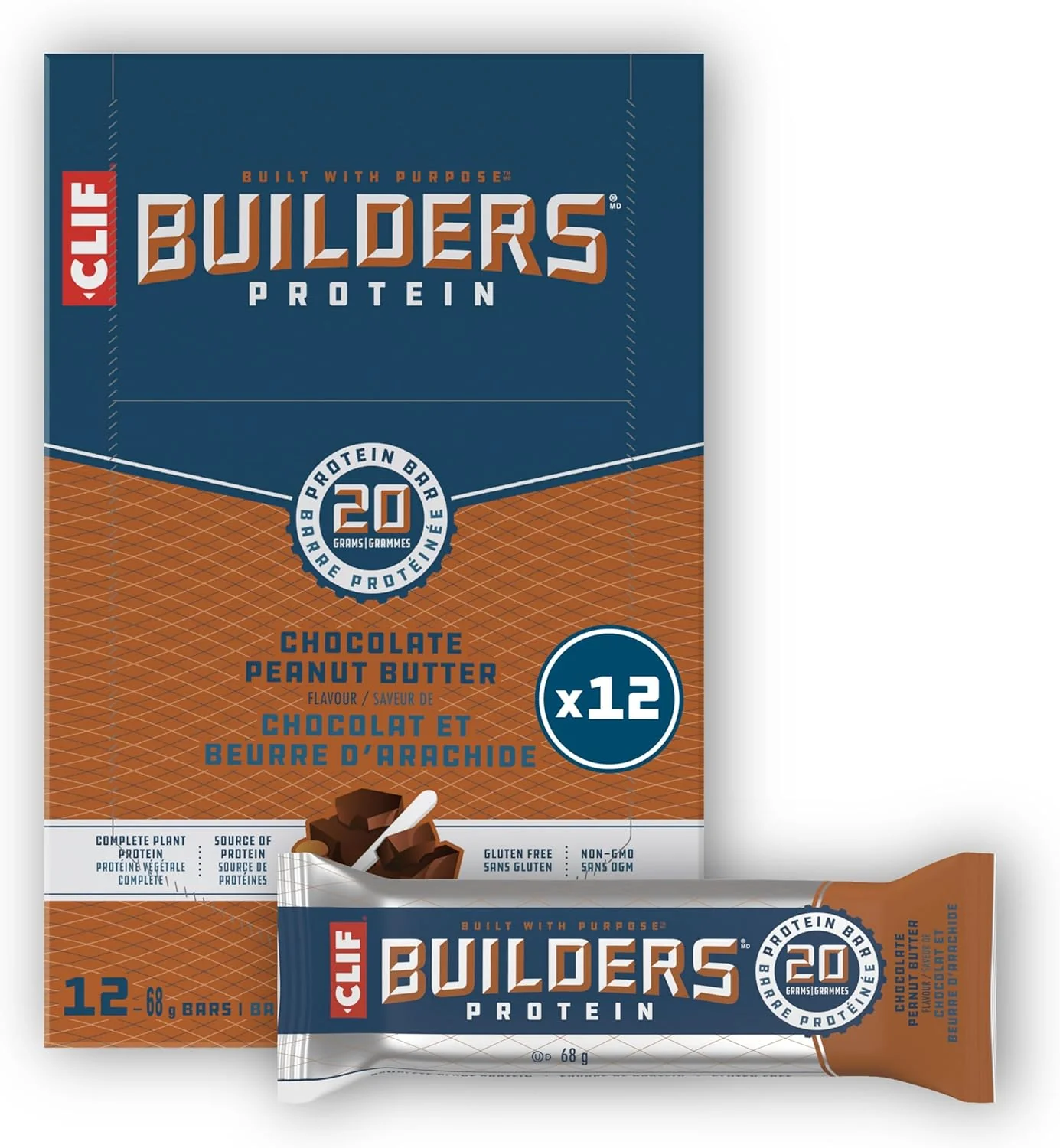 Clif Builders โ Protein Bars โ Chocolate Peanut Butter โ 12 Pack โ Ships Free Within Canada on Orders Above CAD $199