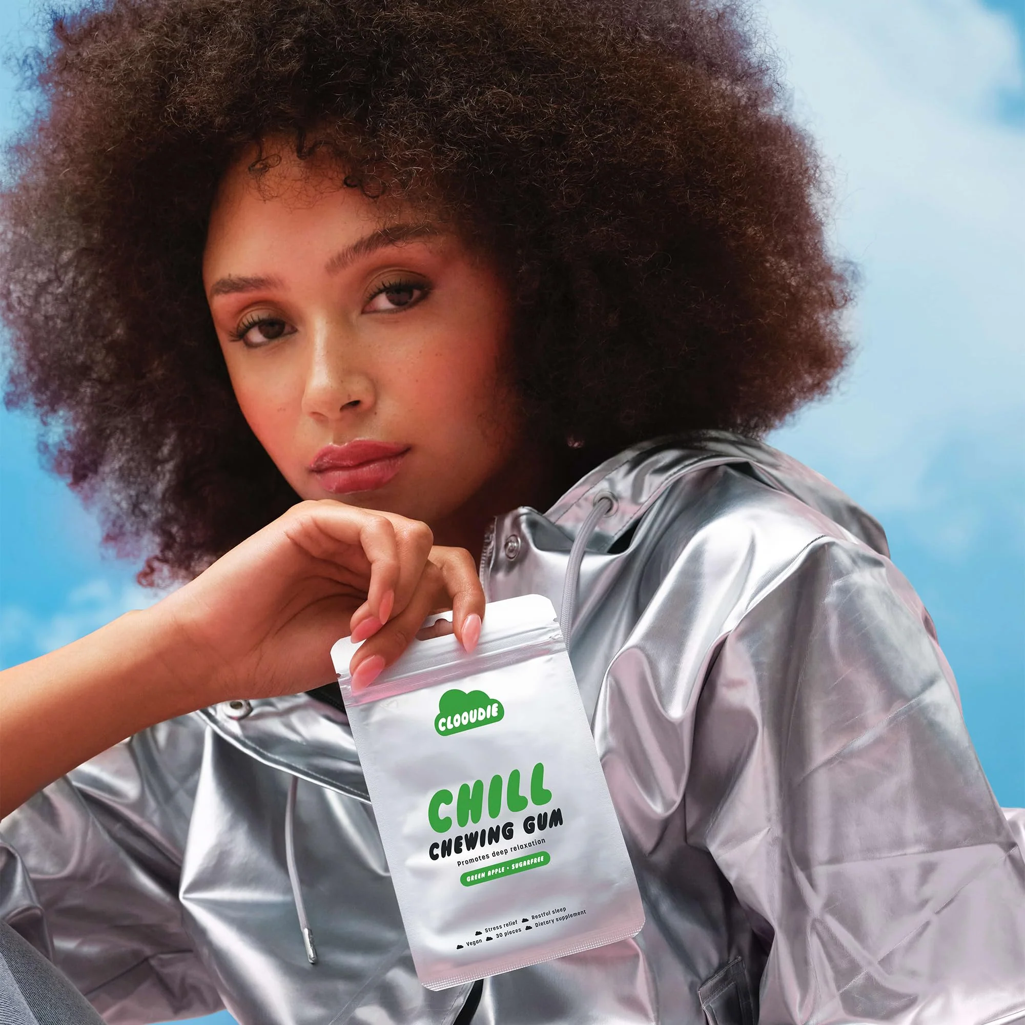Clooudie Chill Green Apple Chewing Gum - Vegan, Sugar Free, 30 Pieces - Canadian Distribution - Ships Free Within Canada on Orders Above CAD $199 - Image 3