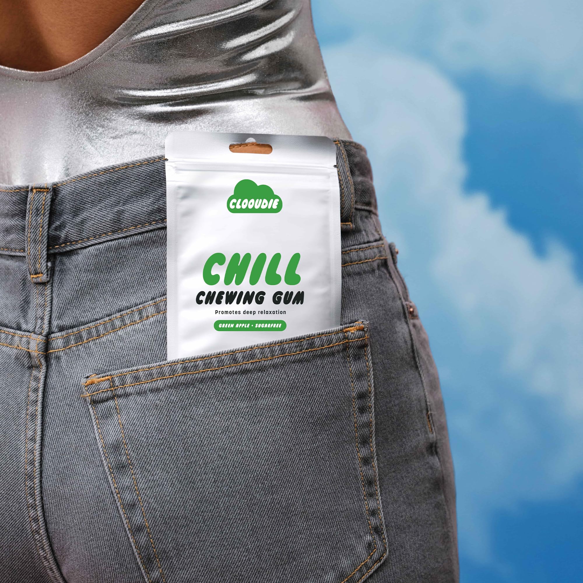Clooudie Chill Green Apple Chewing Gum - Vegan, Sugar Free, 30 Pieces - Canadian Distribution - Ships Free Within Canada on Orders Above CAD $199 - Image 4
