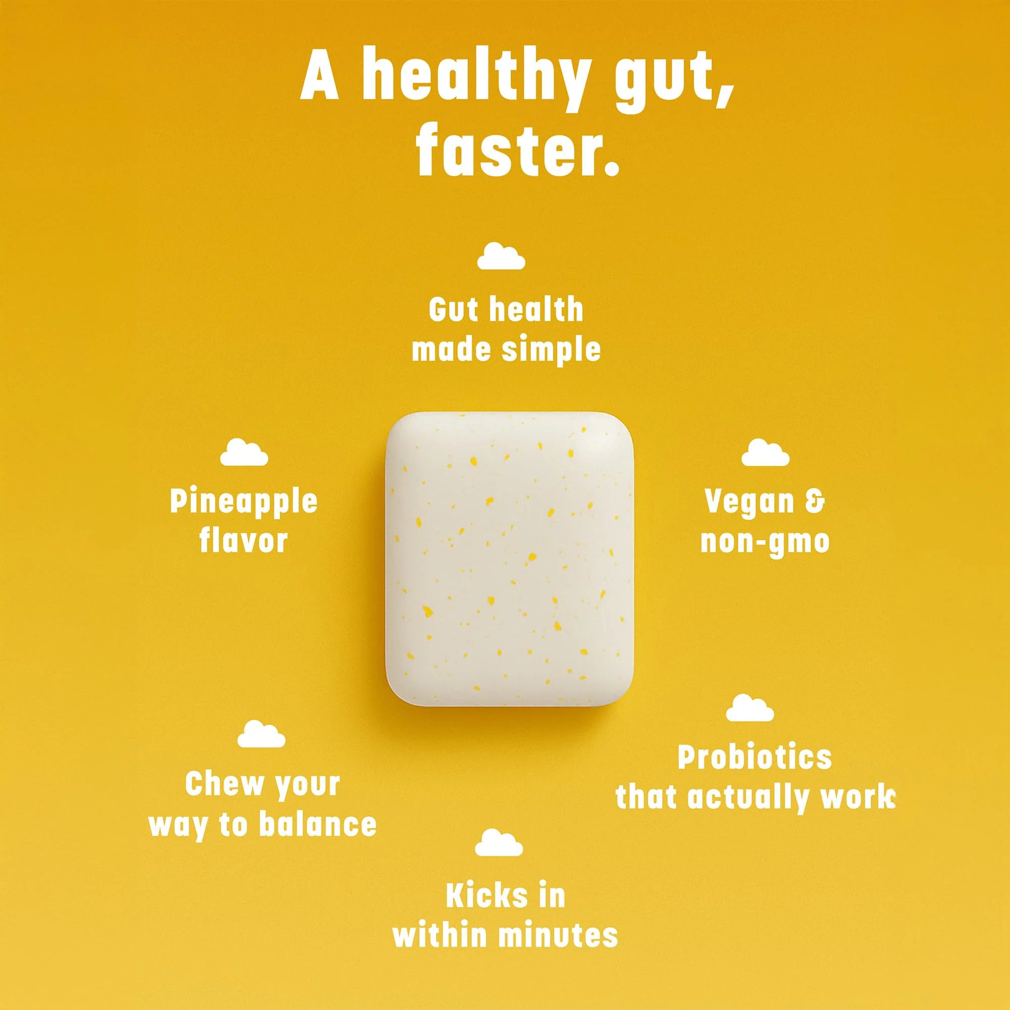 Clooudie Pro Biotic Chewing Gum - Pineapple Flavor - Vegan, Sugar Free - 30 Pieces - Canadian Distribution - Ships Free Within Canada on Orders Above CAD $199 - Image 6