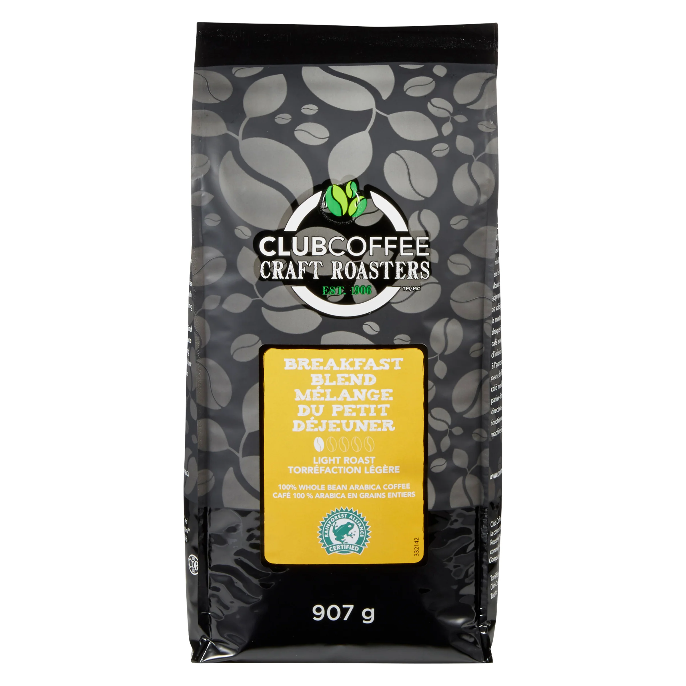 Club Coffee Craft Roasters | Breakfast Blend - Whole Bean Bag - Case of 8 x 2 LB Bags - Ships Free Within Canada on Orders Above CAD $199