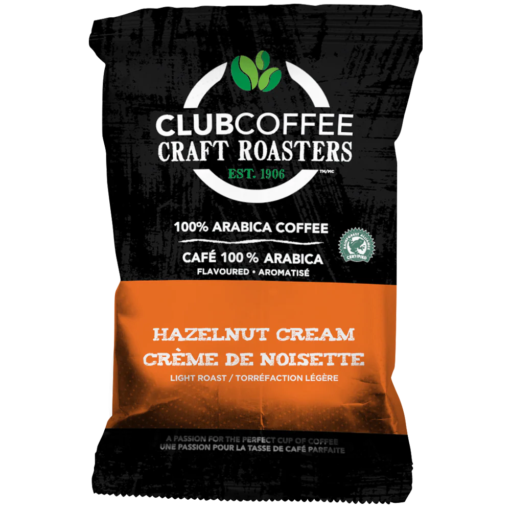 Club Coffee Craft Roasters | Hazelnut Cream | Fractional Packaging - Case of 42 x 2.5 oz Packets - Ships Free Within Canada on Orders Above CAD $199