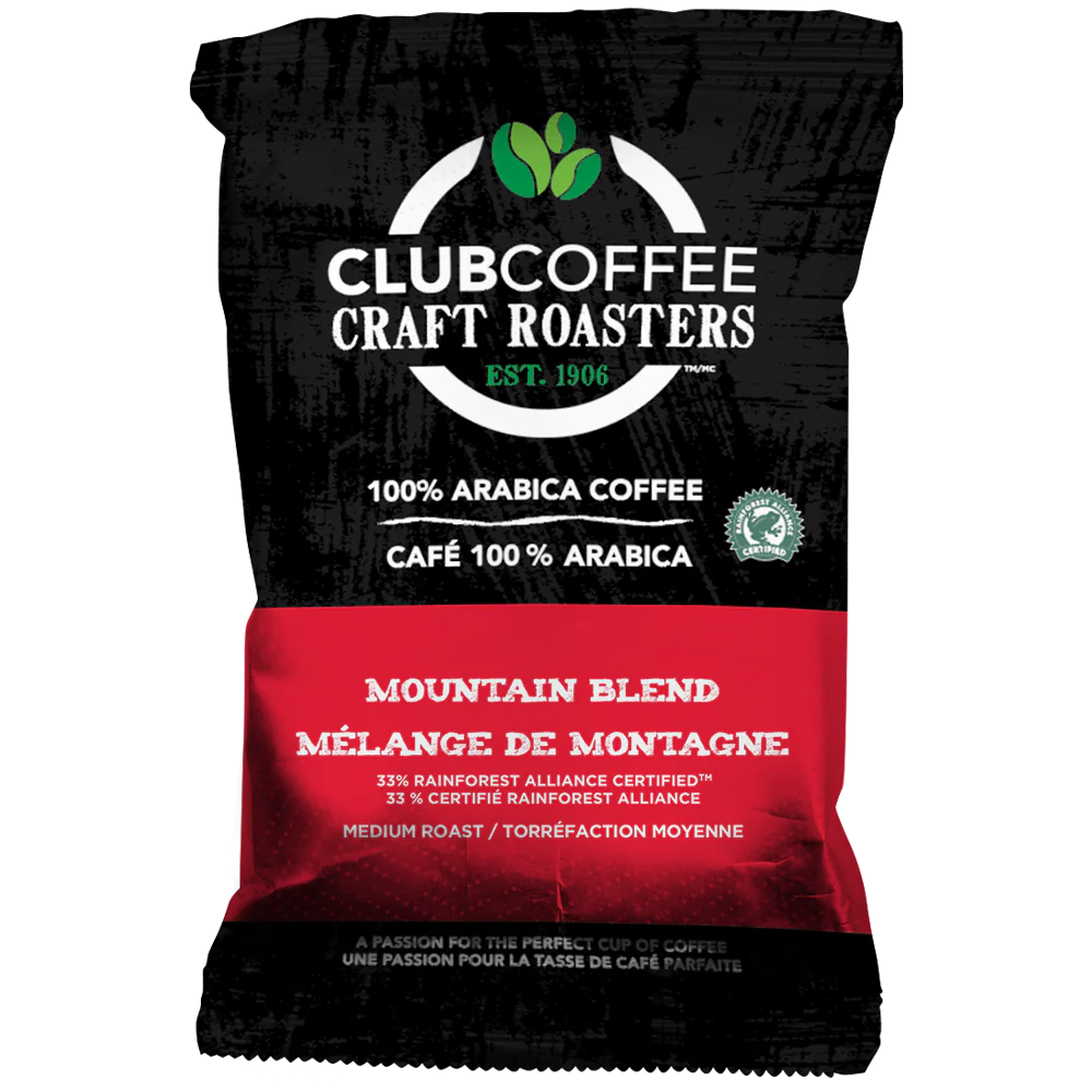 Club Coffee Craft Roasters | Mountain Blend | Fractional Packaging - Case of 64 x 2.25 oz Packets - Ships Free Within Canada on Orders Above CAD $199