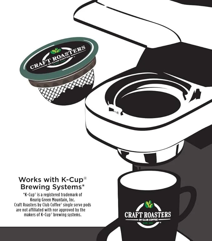 Club Coffee Craft Roasters | Creamy Caramel Single Serve Pods | 120 Count (20 Count, Pack of 6) | Compostable Coffee Pods | Keurig Brewer Compatible | Rainforest Alliance Certified - Ships Free Within Canada on Orders Above CAD $199 - Image 2