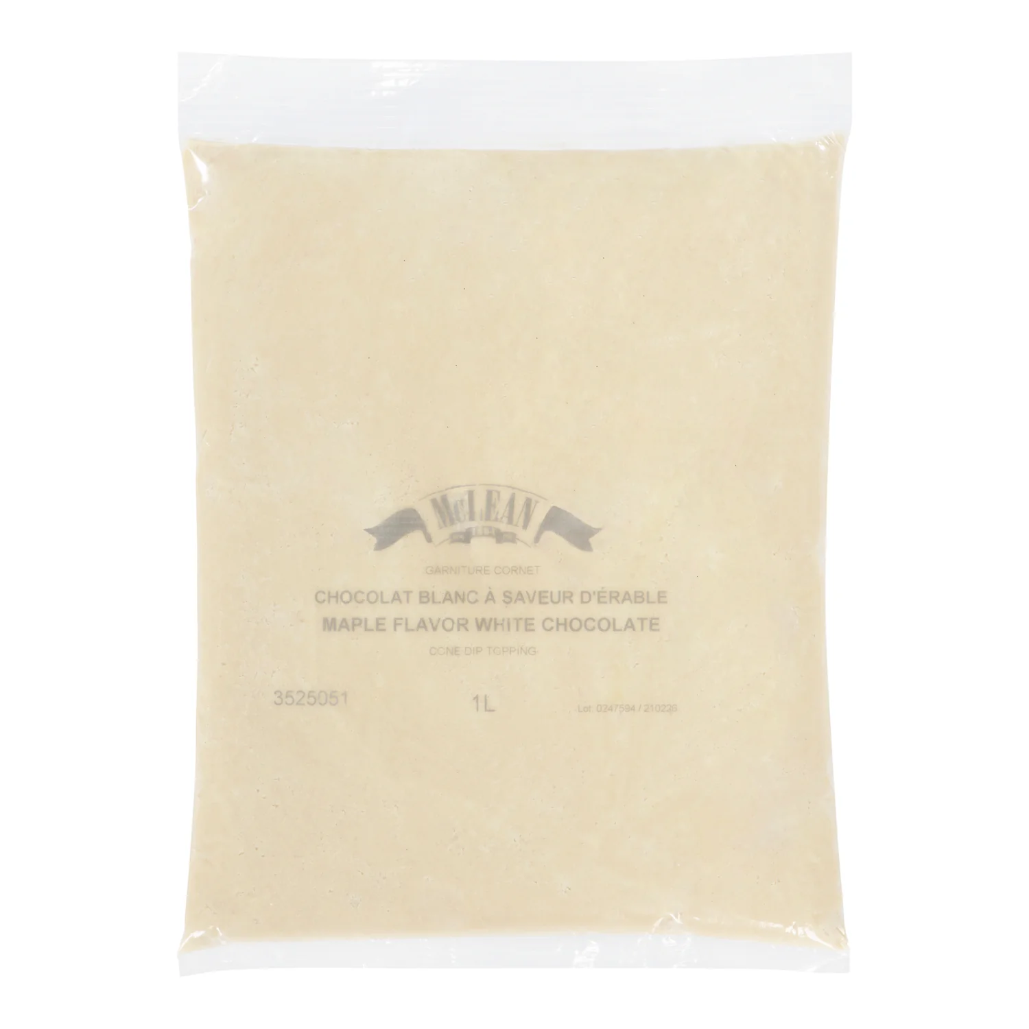 Coating White Chocolate Maple Cone - 1 L - Mclean - Baking Mixes and Ingredients - Canadian Distribution - Ships Free Within Canada on Orders Above CAD $199