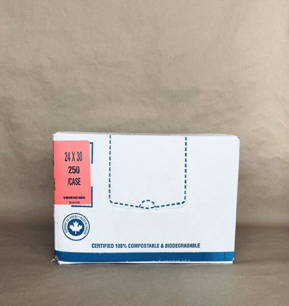 Compostable Bin Liner 24" x 30" 250cs BPI - Disposable Take Away Food Packaging - Canadian Distribution