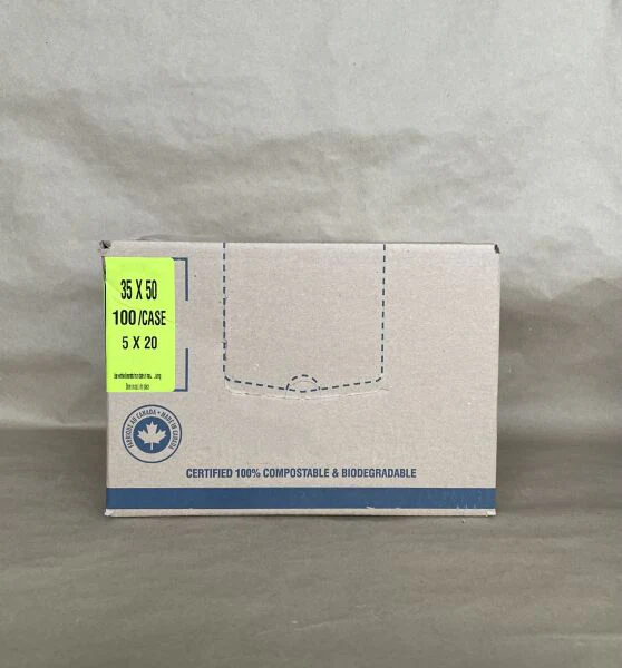 Compostable Bin Liner 35" x 50" 100cs BPI - Disposable Take Away Food Packaging - Canadian Distribution