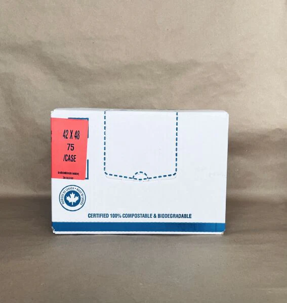 Compostable Bin Liner 42" x 48" 75cs BPI - Disposable Take Away Food Packaging - Canadian Distribution