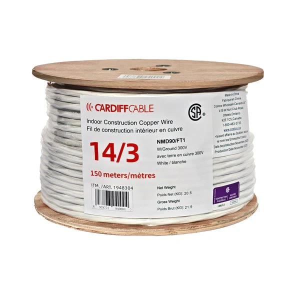 Construction Copper Wire NMD90 14/3 150 m - Restaurant Foodservice Equipment and Accessories - Canadian Distribution