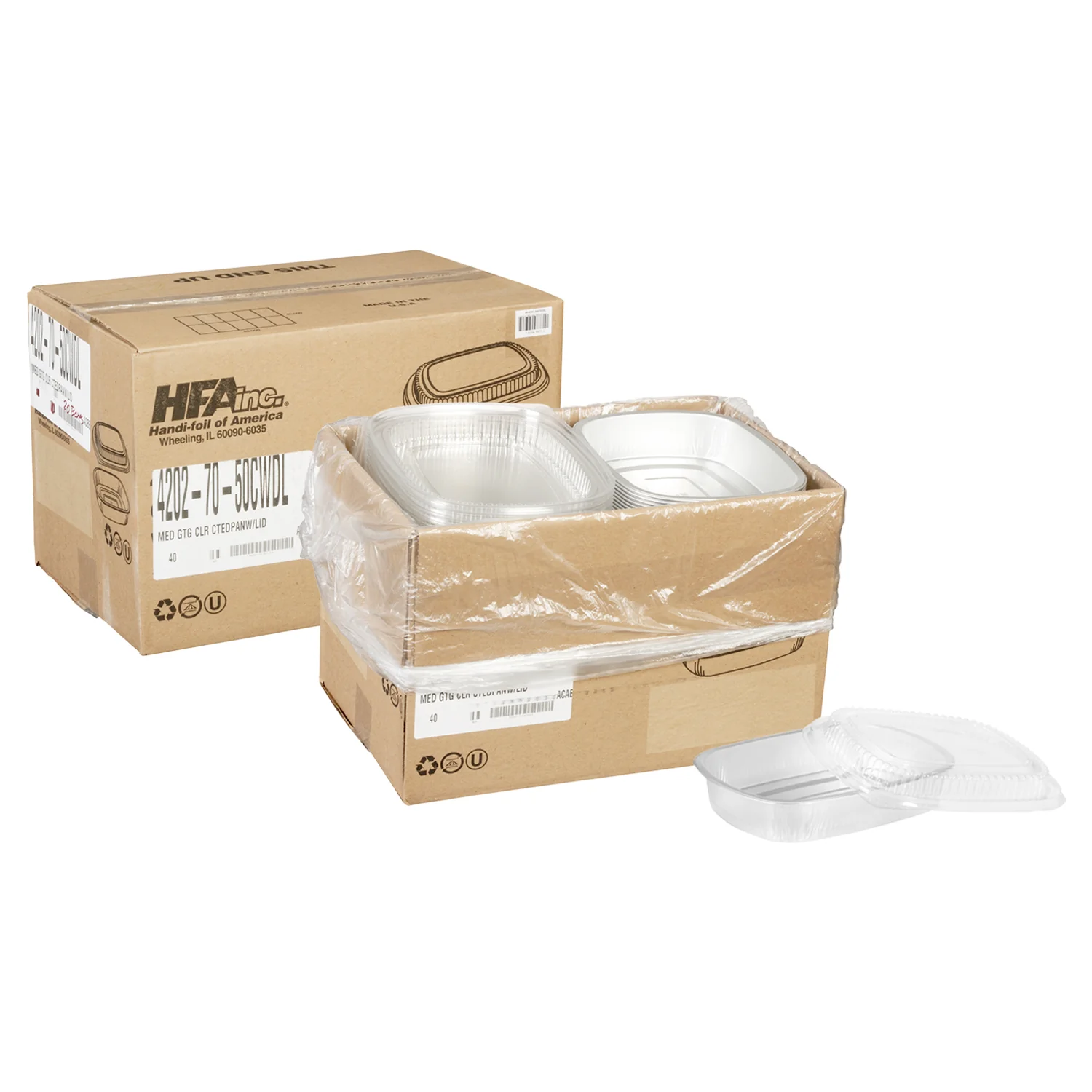 Container Foil Medium Silver With Lid - 1 x 50 count - Handi Foil Of A - Packaging and Accessories - Restaurant Supplies and Equipment - Canadian Distribution - Image 3
