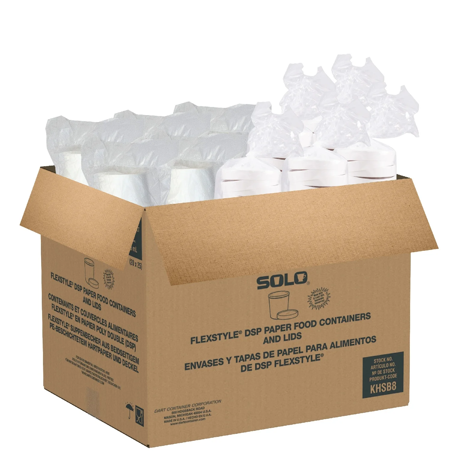 Container Paper Round Combo With Lid 8 oz. - 1 x 500 count - Solo Cup - Packaging and Accessories - Restaurant Supplies and Equipment - Canadian Distribution - Image 4
