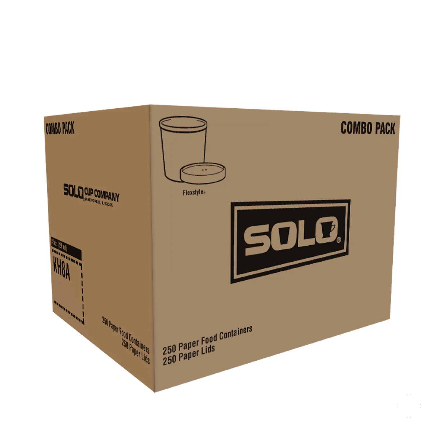 Container Paper Round Combo With Lid 8 oz. - 1 x 500 count - Solo Cup - Packaging and Accessories - Restaurant Supplies and Equipment - Canadian Distribution - Image 9
