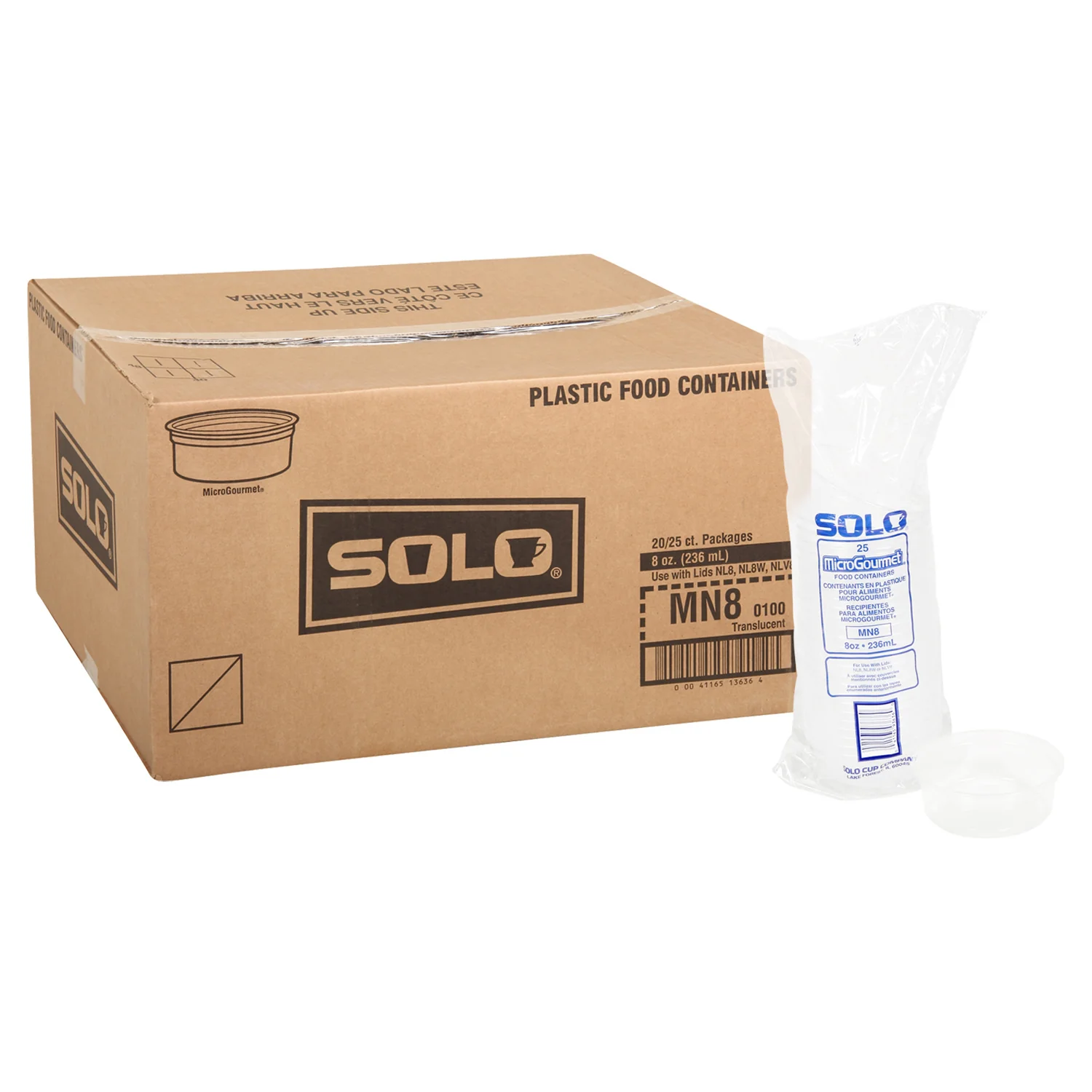 Container Plastic Deli Translucent 8 oz. - 20 x 25 count - Solo Cup - Packaging and Accessories - Restaurant Supplies and Equipment - Canadian Distribution - Image 10
