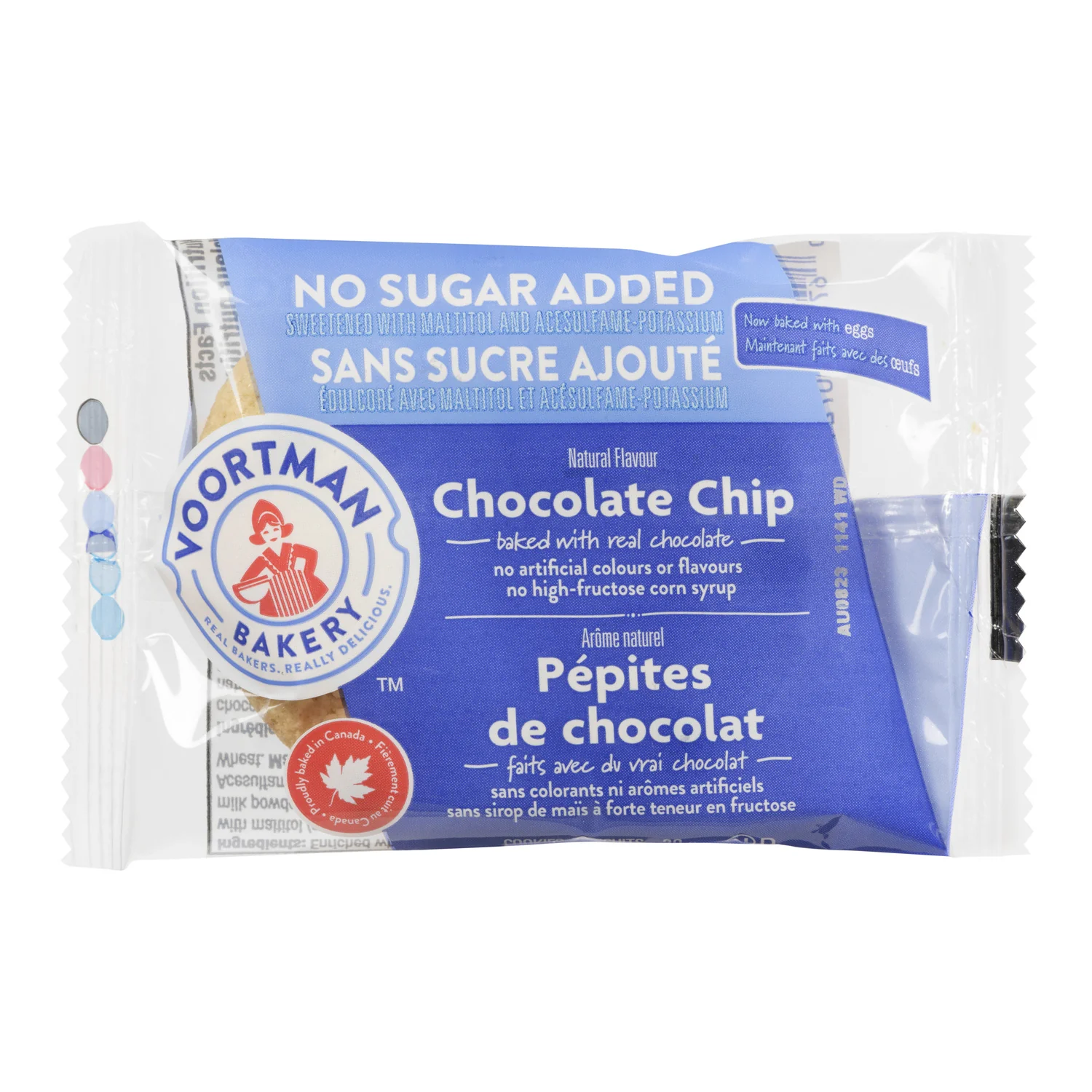Cookie Chocolate Chip Soft No Sugar - 144 x 20 g - Voortman - Restaurant and Foodservice Ingredients - Canadian Distribution - Ships Free Within Canada on Orders Above CAD $199