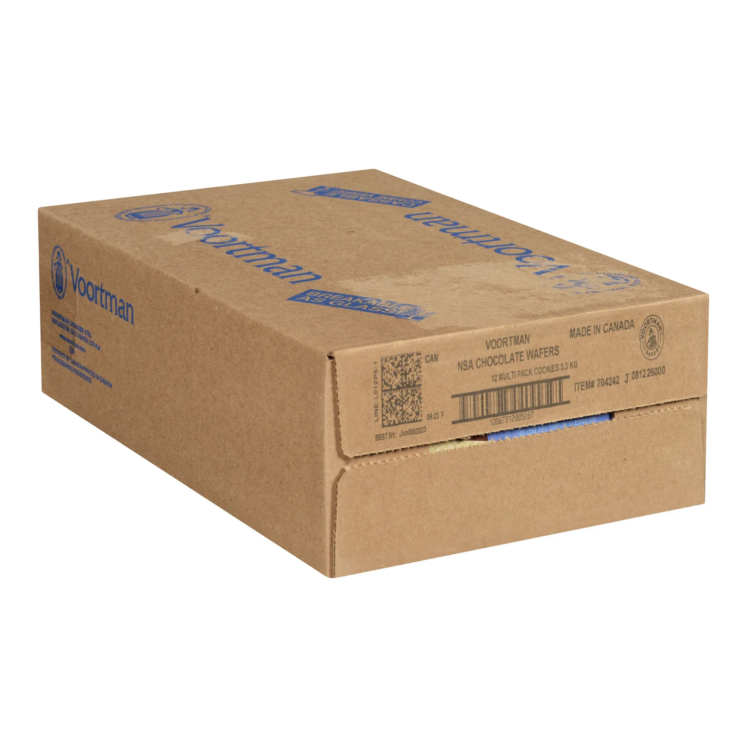 Cookie Chocolate Wafer Sugar-Free - 12 x 250 g - Voortman - Restaurant and Foodservice Ingredients - Canadian Distribution - Ships Free Within Canada on Orders Above CAD $199 - Image 2