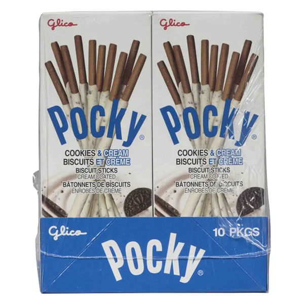 Cookies And Cream - 4 Cases x 10 Packs x 40 g - Pocky - Canadian Distribution - Ships Free Within Canada on Orders Above CAD $199
